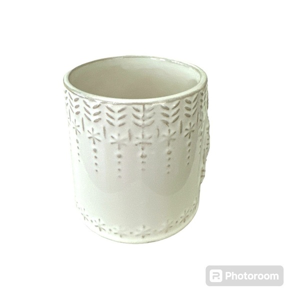 Anthropologie Snowcap Reactive Glazed Cream Gray Gold Monogram Initial B Mug - Picture 3 of 9